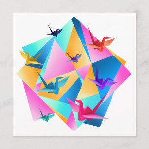 Convites Origami Caleidoscópio Adesivo