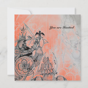 Convites ORK WAR, preto vermelho branco