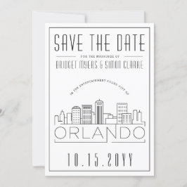 Convites Orlando, Fl Wedding Stylized Skyline Save-the-Date
