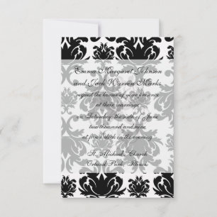 Convites ornamentado branco preto