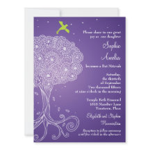 Ornamentado da árvore da vida roxa Mitzvah