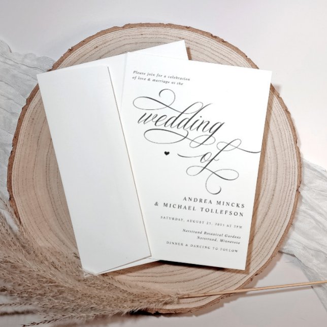 Convites Ornamentado Elegante Negra e Casamento Branco (Elegant luxury wedding invitations in black and white)