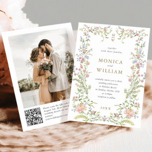 Convites Ornamentado Grace Pastel Blush Foto De Casamento F