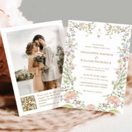 Convites Ornamentado Grace Pastel Blush Foto De Casamento F