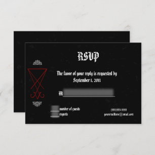 Convites Ornamentado Luciferian Occult Gótico Wedding RSVP