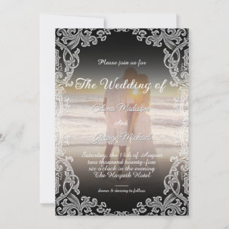 Convites Ornamentado Russo Elegante com casamento de fotos 