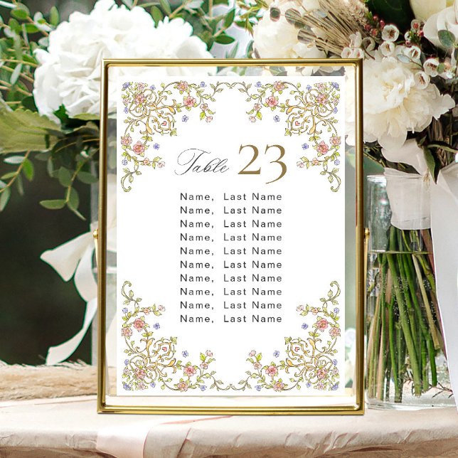 Convites Ornamentado Vintage Frame Bohemian Seating Chart (Criador carregado)