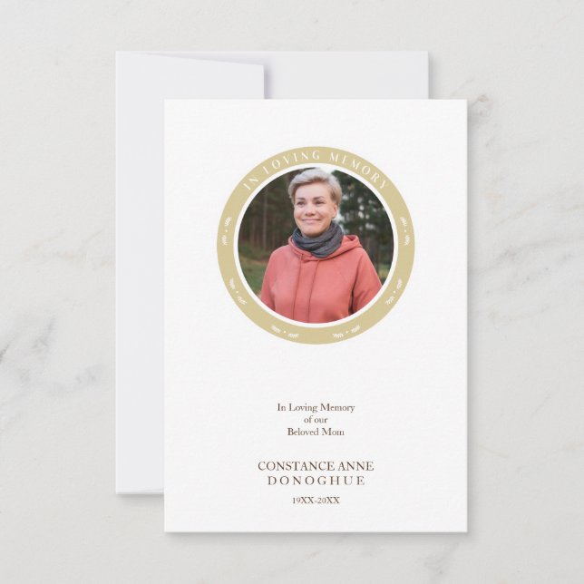 Convites Ornamental Remember Dear One Passed Away Funeral (Frente)