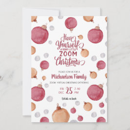 Convites Ornamentos de Aquarelas de Natal Virtual Modernos