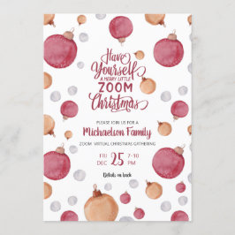 Convites Ornamentos de Aquarelas de Natal Virtual Modernos