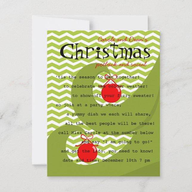 Convites Ornamentos vermelhos (Frente)