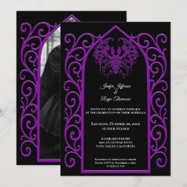 Convites Ornate border Photo Gothic wedding Invitation