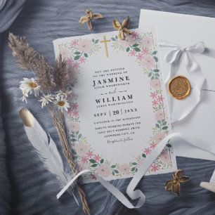 Convites Ornato Floral Elegante Gracioso Relevo Casamento