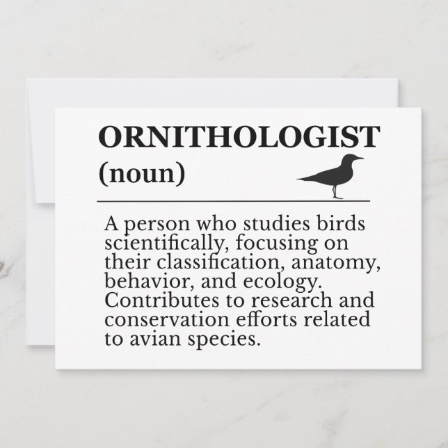 Convites Ornithologist Definition - Vogelkunde (Birdwatchin (Frente)