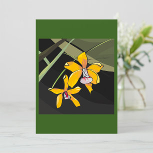 Convites Orquídea Amarela Flor Tropical Botânica