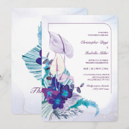 Convites Orquídea Azul e Casamento de Copo-de-Leite