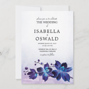 Convites Orquídea Azul e Casamento Roxo