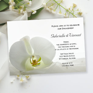 Convites Orquídea branca e Festa de noivado de véu
