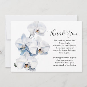 Convites Orquídea Branca Morte Funeral Floral Obrigado
