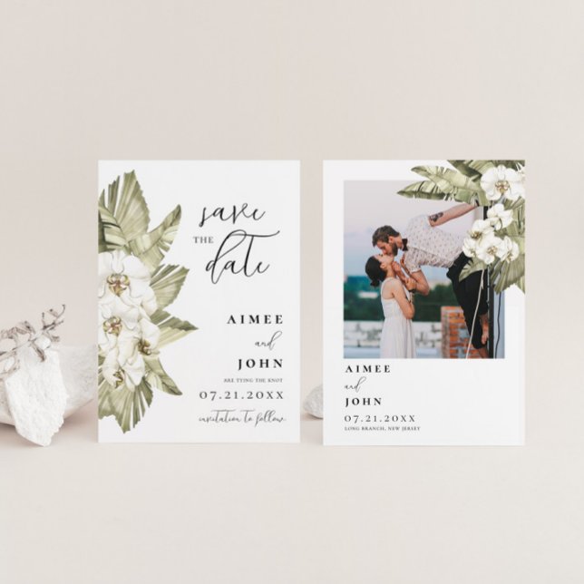 Convites Orquídea Branca Salva a Data (Criador carregado)