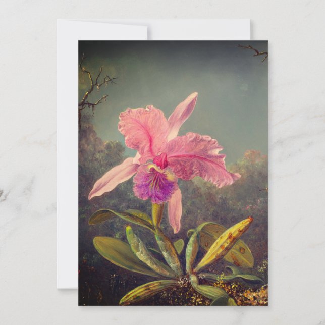 Convites Orquídea Cattleya e Três Beija-flores Heade (Frente)