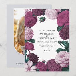 Convites Orquídea da Meia-Noite, Berinjela de Veludo & Mauv