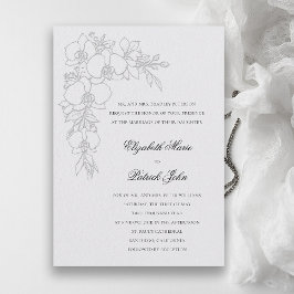 Convites Orquídea Grinalda Formal Tradicional Casamento Mar