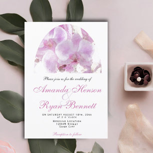 Convites Orquídea Rosa Aguarela Floral Casamento
