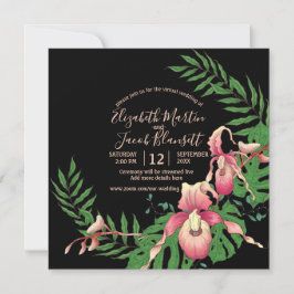 Convites Orquídea Rosa do Slipper no Casamento Virtual Negr
