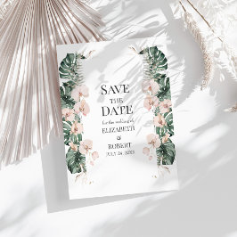 Convites Orquídea Tropical e Monstera Save the Date