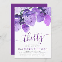 Orquídeas Aquarelas Violam a Festa de aniversário