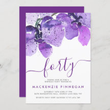 Orquídeas Aquarelas Violam a Festa de aniversário