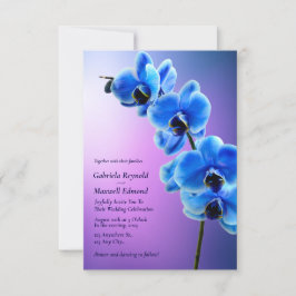 Convites Orquídeas Azuis Céu Floral Moderno Casamento