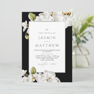 Convites Orquídeas Brancas Quadro Casamento Elegante