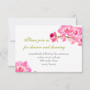 Convites Orquídeas/cartões de recepção cor-de-rosa PixD