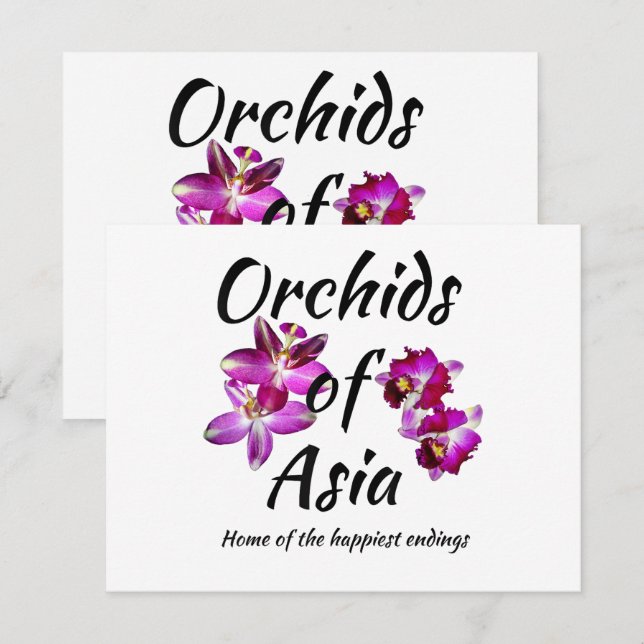Convites Orquídeas da Ásia (Frente/Verso)