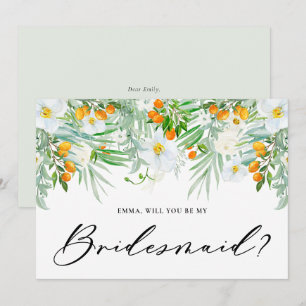 Convites Orquídeas e Kumquats Você Será Minha Dama de Honra