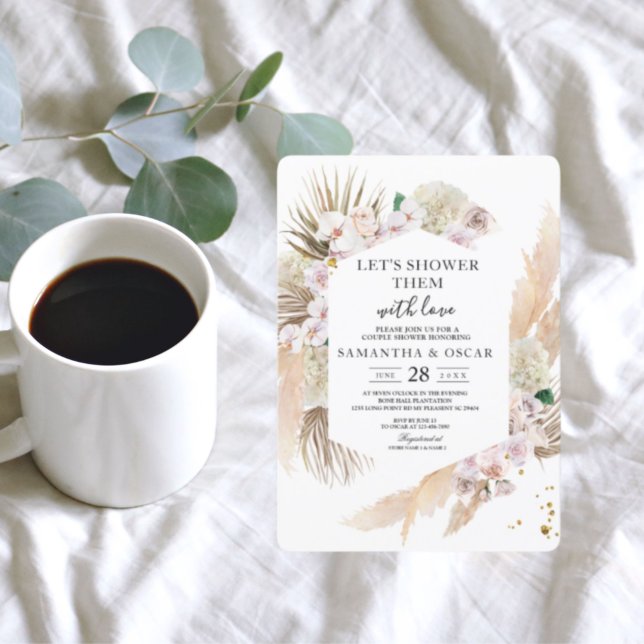 Convites Orquídeas Florais Elegantes e Quadro de Beleza Pam (Criador carregado)