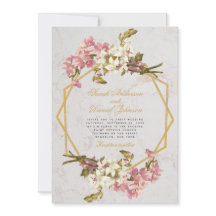 Orquídeas Rosa e Dourado Mármore Geométrico Floral