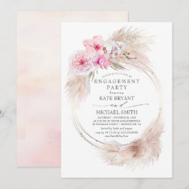 Convites Orquídeas Rosa e Festa de noivado de Grama Pampas