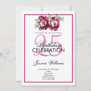 Convites Orquídeas Rosa Romântica Clássica Aniversário