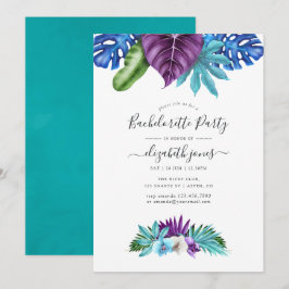 Convites Orquídeas Tropicais Festa de solteira Geométrica