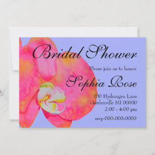 Convites Orquídeas tropicais florais em aquarela rosa elega