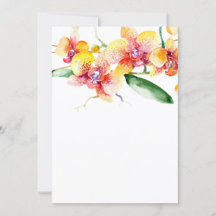 Convites Orquídeas vermelhas e amarelas Casamento em Branco