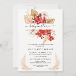 Convites Orquídeas Vermelhas Pampas Grama Lunaria Bebê em S