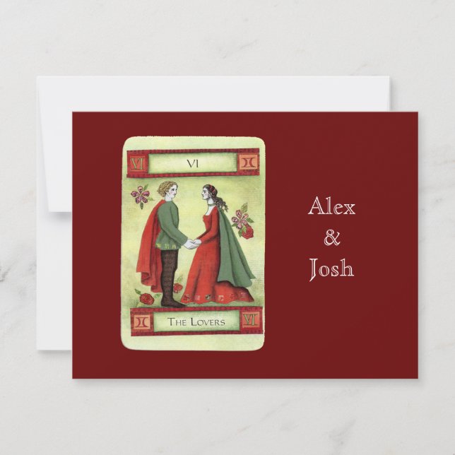 Convites "Os Amantes" carta de tarot (Frente)