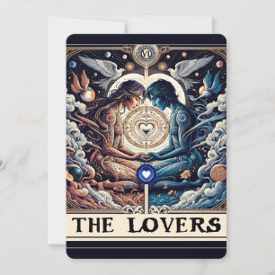 Convites Os amantes Tarot Celestial Man & Woman Noivado
