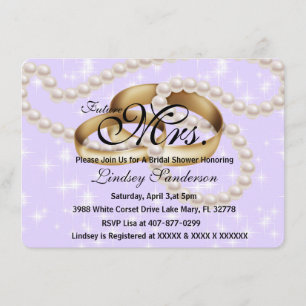 Convites Os anéis roxos chiques com as pérolas nupciais