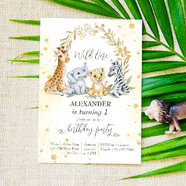 Convites Os animais selvagens da selva de um ouro são convi