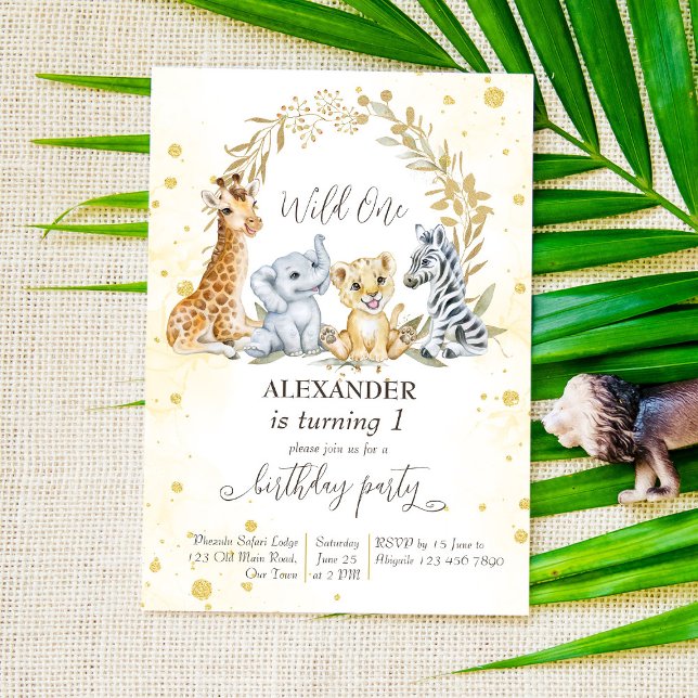 Convites Os animais selvagens da selva de um ouro são convi (Criador carregado)